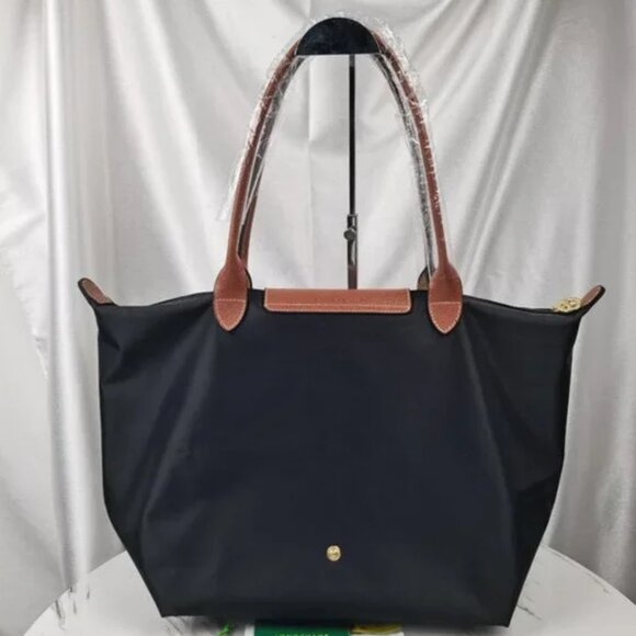 Black Longchamp Handle Bag Le Pliage Nylon Tote Shoulder Bag - Picture 5 of 7